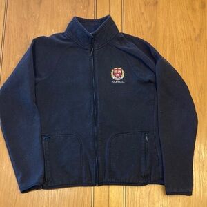 Women’s Harvard Zip-Up Black Fleece Jacket with Crest